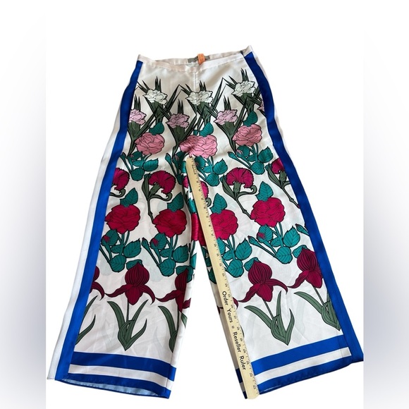 Marella Floral Print Wide Leg Cropped Pants - Picture 7 of 8